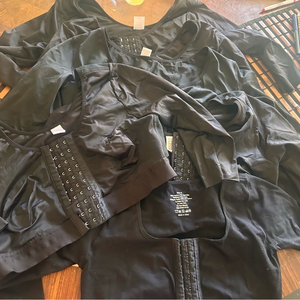 7 for one price Black Crop faja Tops with Hook Detail